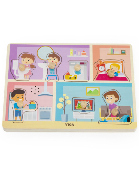 VIGA Puzzle Dźwiękowe Dopasuj Codzienne Aktywności