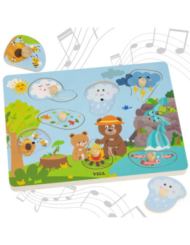 VIGA Puzzle Dźwiękowe Odkrywamy Naturę