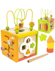 VIGA Drewniana Kostka Edukacyjna 5w1
