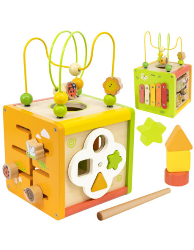 VIGA Drewniana Kostka Edukacyjna 5w1