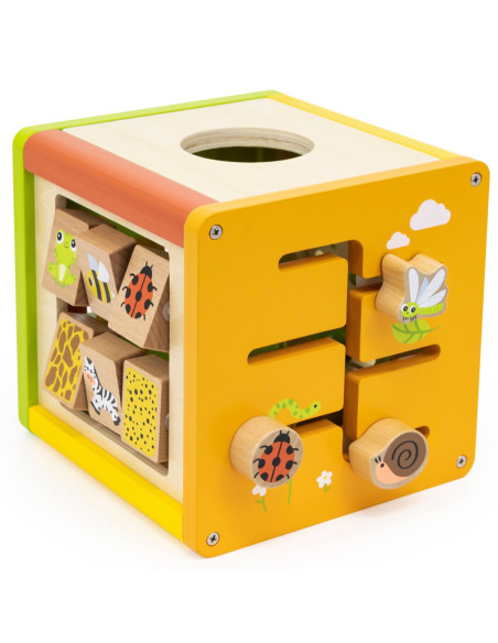 VIGA Drewniana Kostka Edukacyjna 5w1