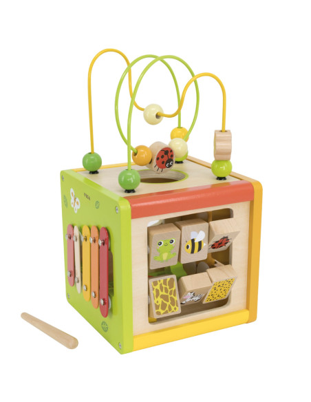 VIGA Drewniana Kostka Edukacyjna 5w1