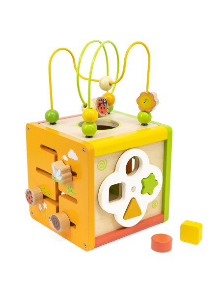 VIGA Drewniana Kostka Edukacyjna 5w1