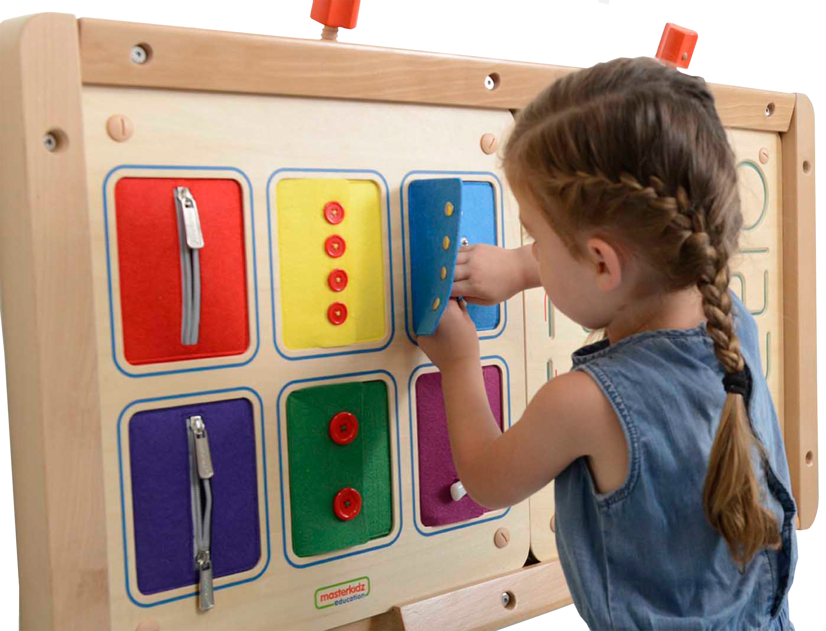 Tablica ścienna otwieranie i zamykanie zamków suwaki guziki montessori