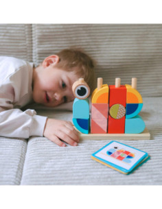 TOOKY TOY Krab Układanka Drewniana Stosy Klocki Bloki Pastelowy 2