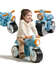 Falk Jeździk Biegowy Ciche Koła Motor Retro Niebieski 1+