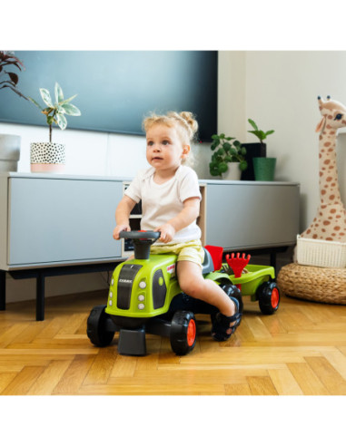FALK Jeździk Claas 470 Arion Zielony z Przyczepką  + Zestaw do piasku