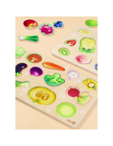 Drewniana Układanka Montessori Warzyw