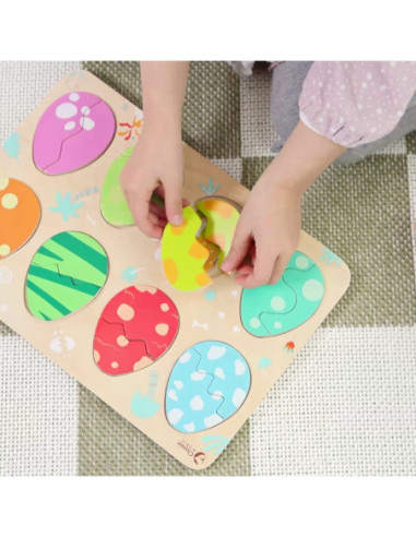 Classic World Drewniana Układanka Jajka Dinozaurów