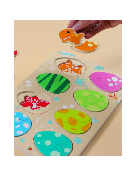 Classic World Drewniana Układanka Jajka Dinozaurów