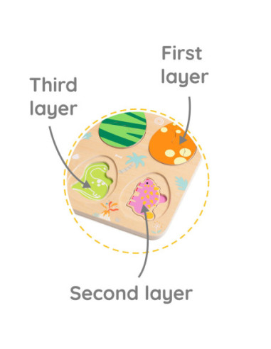 Classic World Drewniana Układanka Jajka Dinozaurów