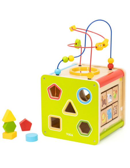 Viga Drewniana Kostka Edukacyjna 5w1