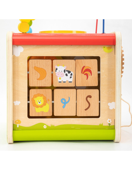 Viga Drewniana Kostka Edukacyjna 5w1