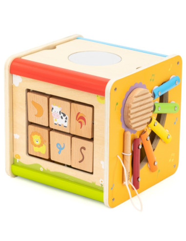 Viga Drewniana Kostka Edukacyjna 5w1