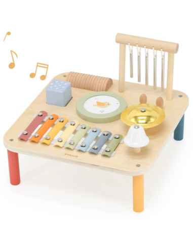Viga Drewniany Stolik Edukacyjny Muzyczny Sensoryczny 7W1
