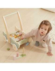 Viga Drewniany Wózek Na Klocki Pchacz 2