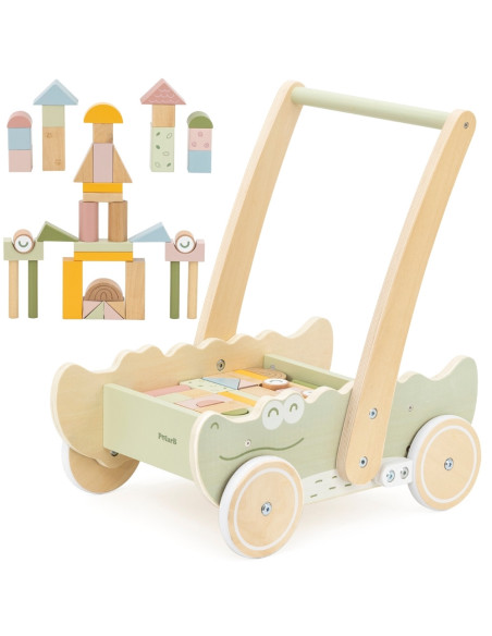 Viga Drewniany Wózek Na Klocki Pchacz