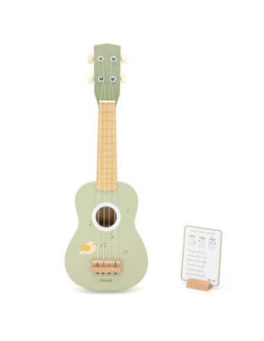 Viga Drewniane Ukulele Gitara Dla Dzieci Zielone Z Nutami