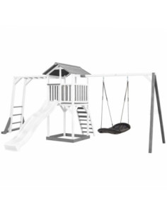 AXI Plac Zabaw Drewniany Wieża z Huśtawką Drabinki Wspinaczkowe Zjeżdżalnia XLL