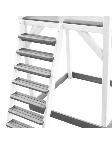 AXI Plac Zabaw Drewniany Wieża z Huśtawką Drabinki Wspinaczkowe Zjeżdżalnia XLL