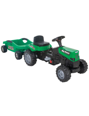 Woopie Zielony Traktor Na Pedały Big Power Z Przyczepą