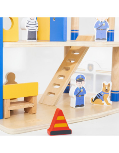 VIGA Drewniany 3 Piętrowy Posterunek Policyjny Zestaw