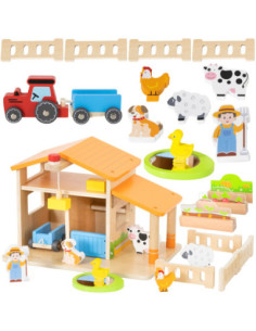 VIGA Drewniany Dom Farmera Zestaw