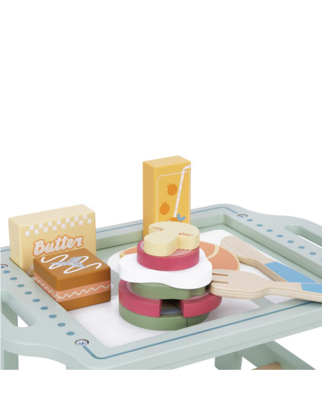 WOOPIE GREEN Zestaw Śniadaniowy z Tacą i Akcesoriami Serwis Pastelowy