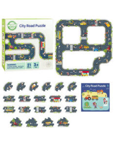 WOOPIE GREEN Droga Puzzle dla Dzieci Autostrada Makieta 21 el. Certyfikat FSC