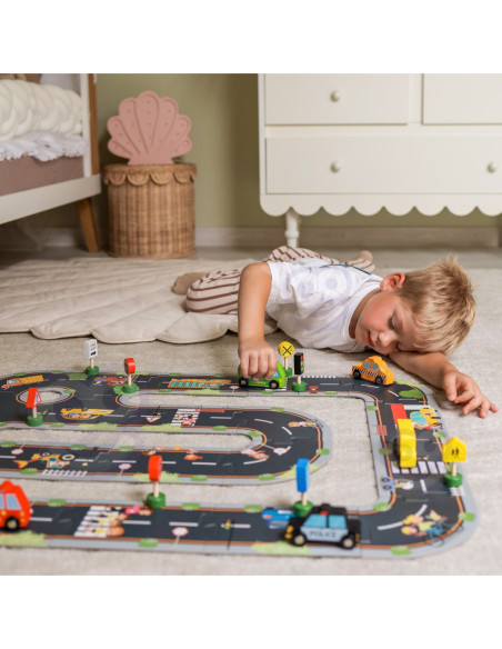 WOOPIE GREEN Droga Puzzle dla Dzieci Autostrada Makieta 21 el. Certyfikat FSC