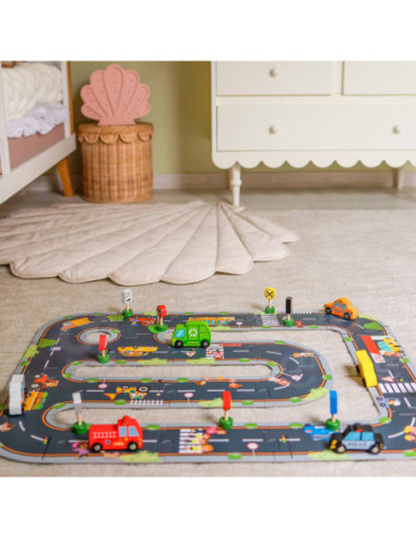 WOOPIE GREEN Droga Puzzle dla Dzieci Autostrada Makieta 21 el. Certyfikat FSC