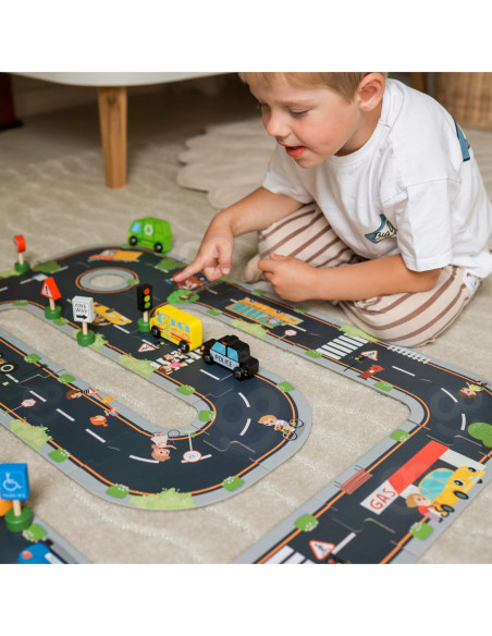 WOOPIE GREEN Droga Puzzle dla Dzieci Autostrada Makieta 21 el. Certyfikat FSC