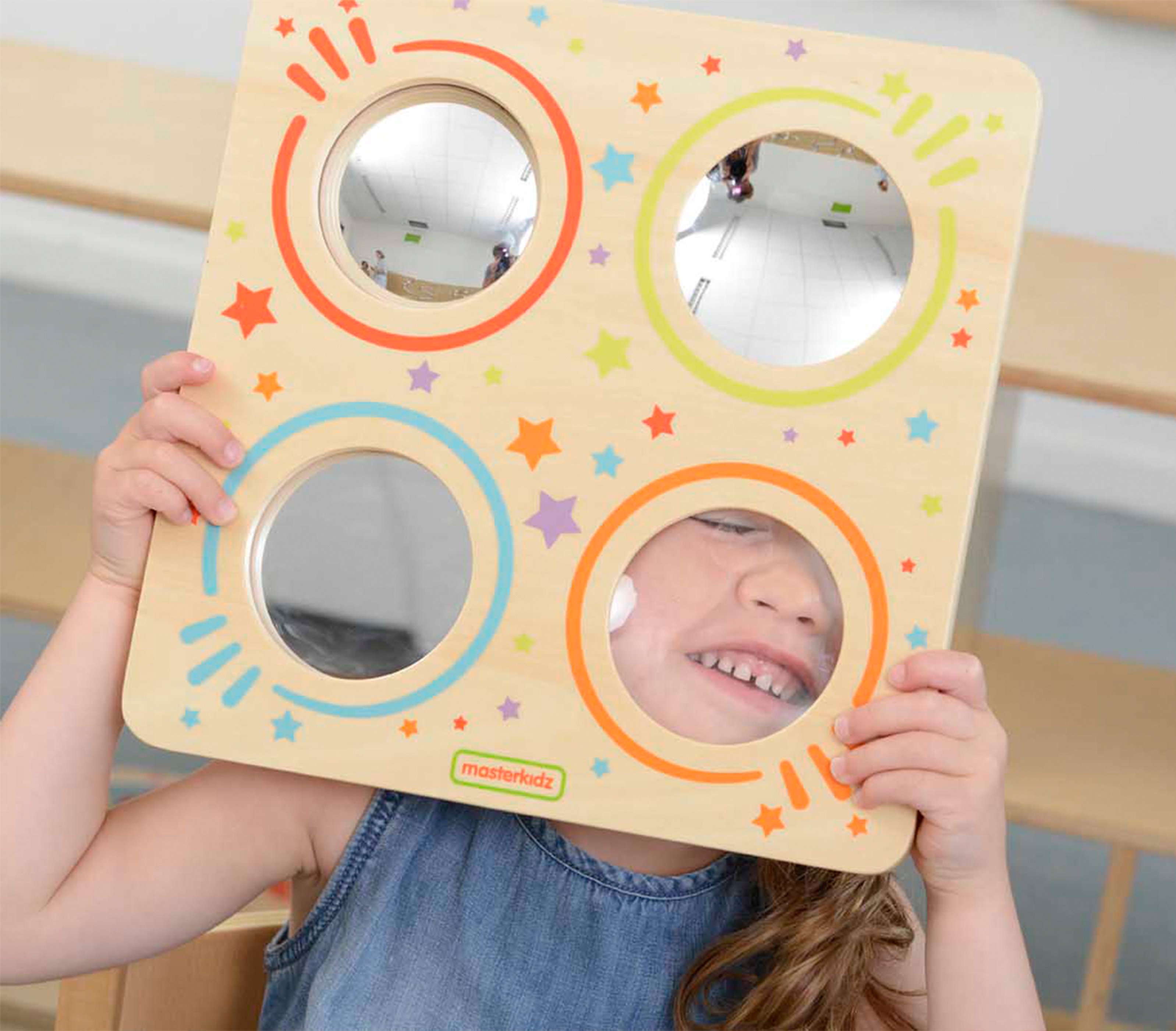 Sensoryczna tablica lustra i soczewki zakrzywienia obrazu montessori