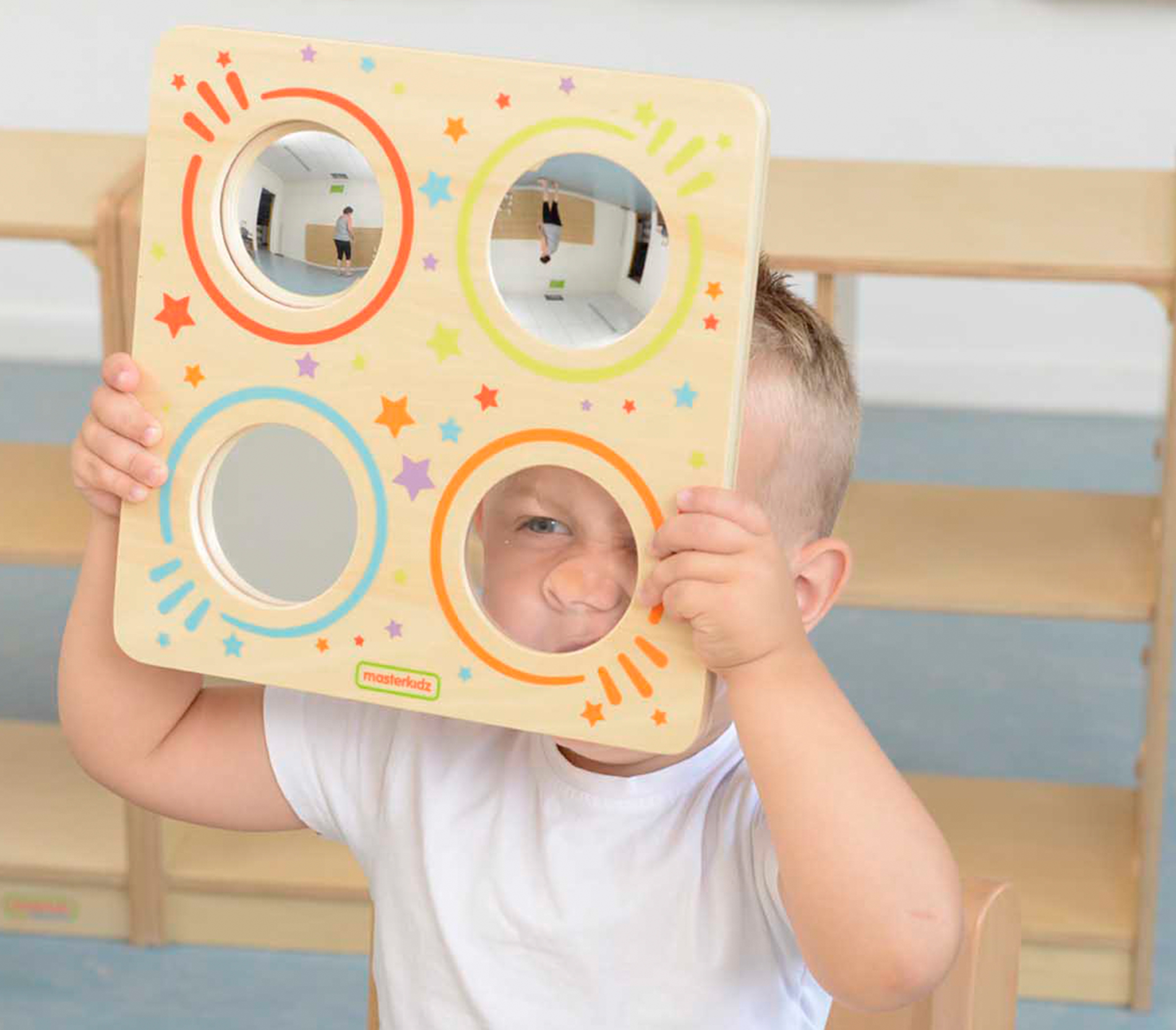 Sensoryczna tablica lustra i soczewki zakrzywienia obrazu montessori