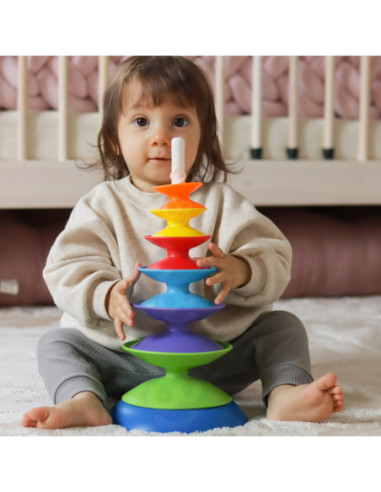 WOOPIE BABY Kolorowa Wieża Układanka Piramidka Edukacyjna 18m+