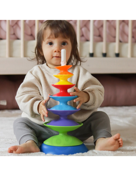 WOOPIE BABY Kolorowa Wieża Układanka Piramidka Edukacyjna 18m+