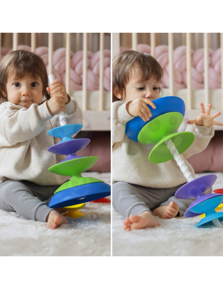 WOOPIE BABY Kolorowa Wieża Układanka Piramidka Edukacyjna 18m+