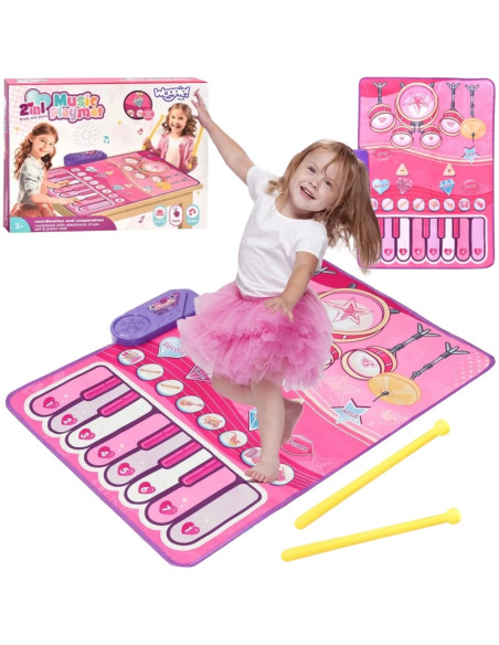 WOOPIE Duża Mata Muzyczna 2w1 Perkusja Interaktywna Pianino