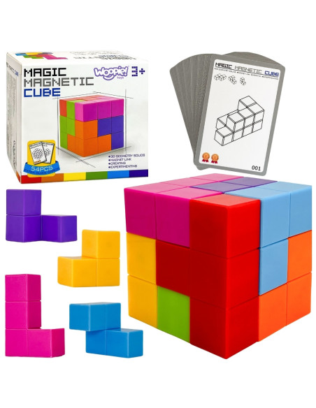 WOOPIE Układanka Kostka Tetris Z Zestawem Kart