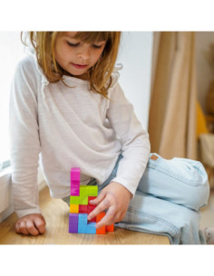 WOOPIE Układanka Kostka Tetris Z Zestawem Kart 2