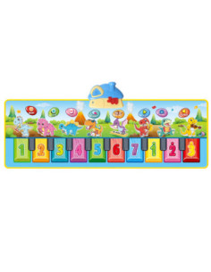 WOOPIE Mata Muzyczna XXL Dinusie 2w1 Pianinko 8 Melodii 110cm 2