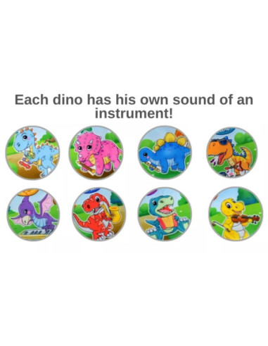 WOOPIE Mata Muzyczna XXL Dinusie 2w1 Pianinko 8 Melodii 110cm