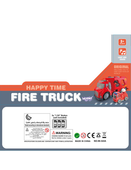 WOOPIE Czerwona Laweta CITY TRUCK Efekty Dźwiękowe i Świetlne