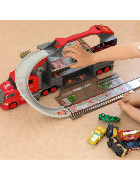 Zestaw Ciężarówka Laweta Garaż Tor Wyścigowy