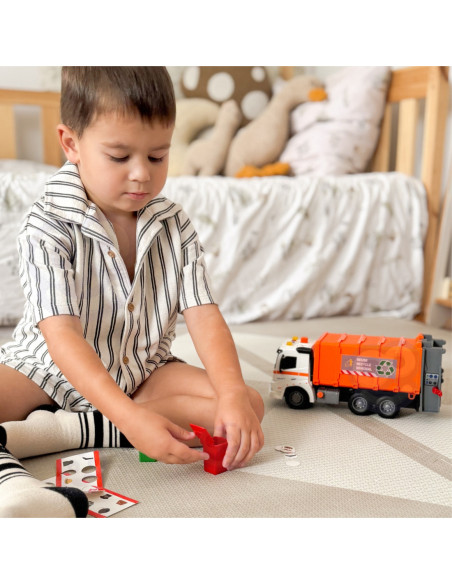 WOOPIE Interaktywna Śmieciarka Model Skala 1:16 Efekty Dźwiękowe i Świetlne