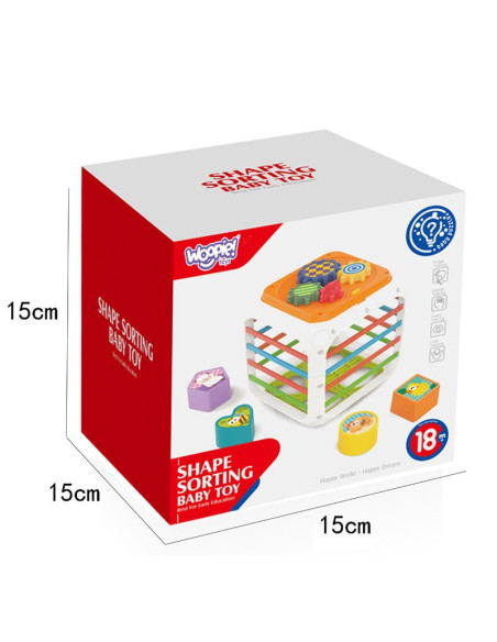 WOOPIE Kostka Edukacyjna Sorter 4w1 Kształty 18m+