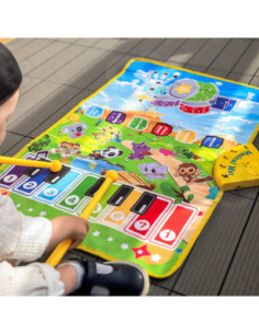 WOOPIE Mata Muzyczna Zwierzątka Interaktywne Pianino I Perkusja 2w1 2