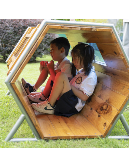 CLASSIC WORLD Drewniany Tunel z Oknami do Czołgania Plac Zabaw