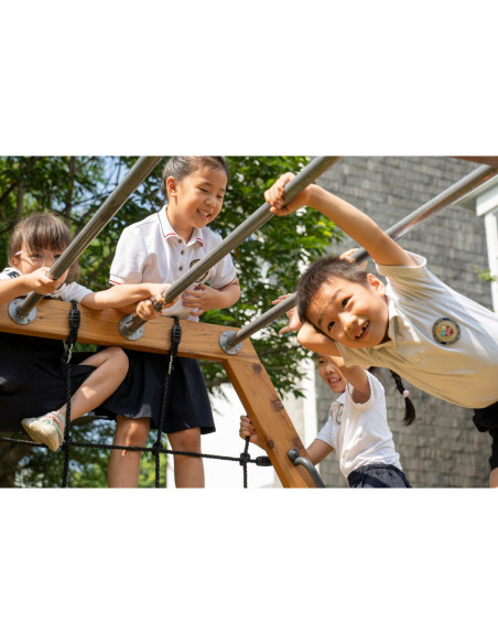 Classic World Edu Drewniany Zestaw Wspinaczkowy Heksagenalny Plac Zabaw