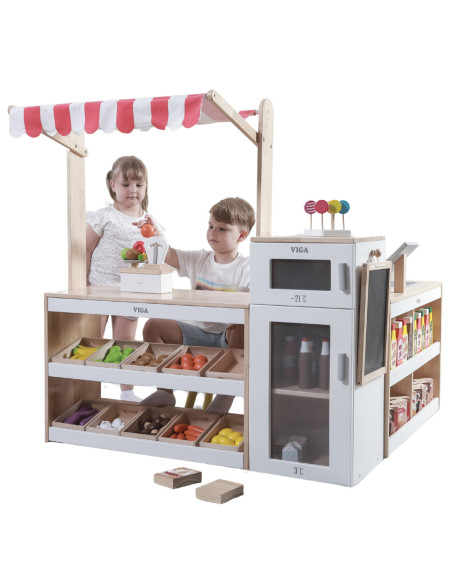 Viga Duży Zestaw Stragan Sklep Supermarket